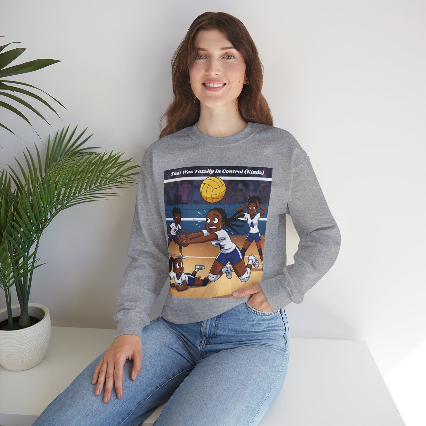 Volleyball-Inspired Crewneck Sweatshirt, Sports Sweatshirt, Unisex Gift, Cozy Apparel, Perfect for Basketball Fans, Casual Wear