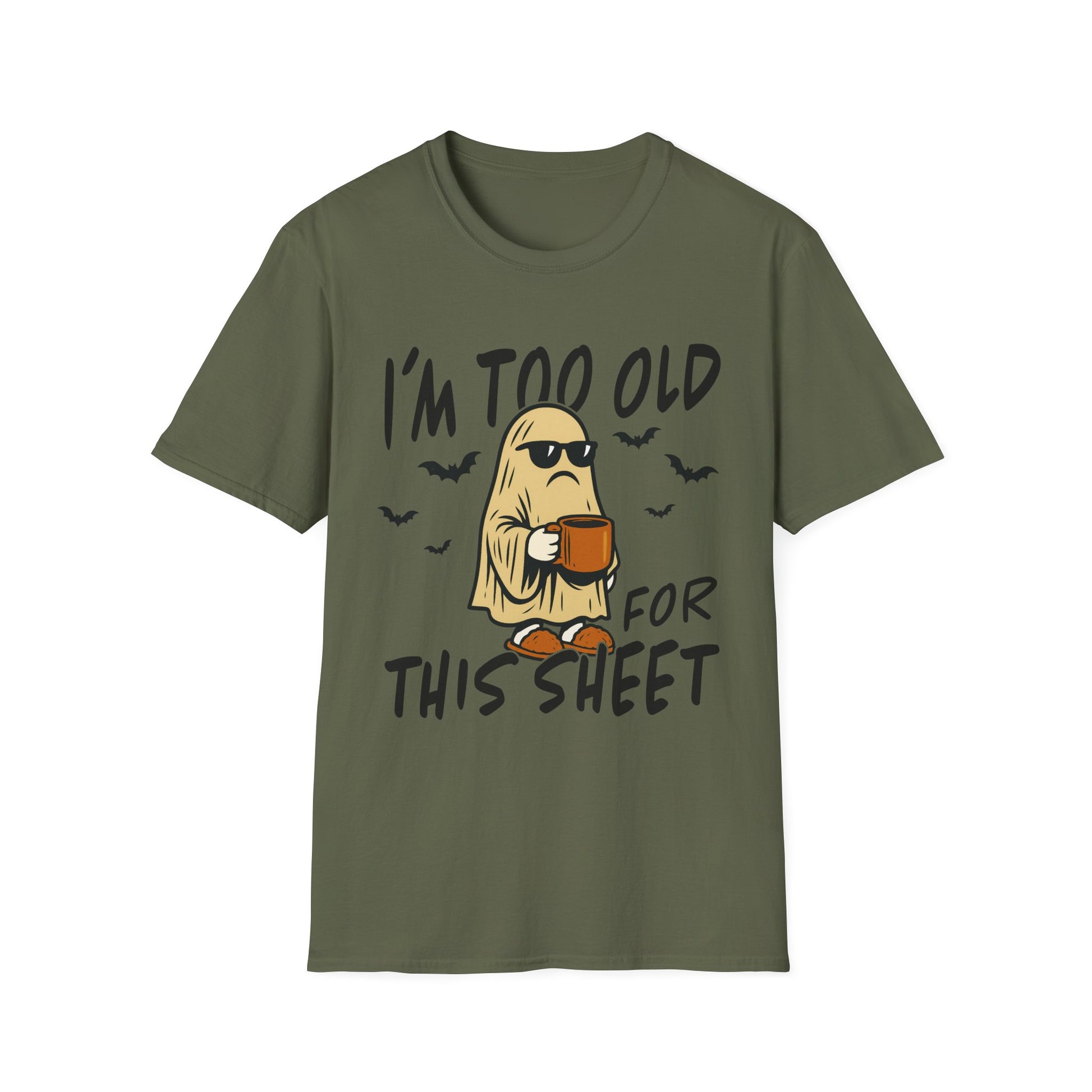 Funny Halloween T-Shirt, I'm Too Old for This Sheet, Unisex Graphic Tee, Spooky Ghost Shirt, Halloween Costume, Casual Wear