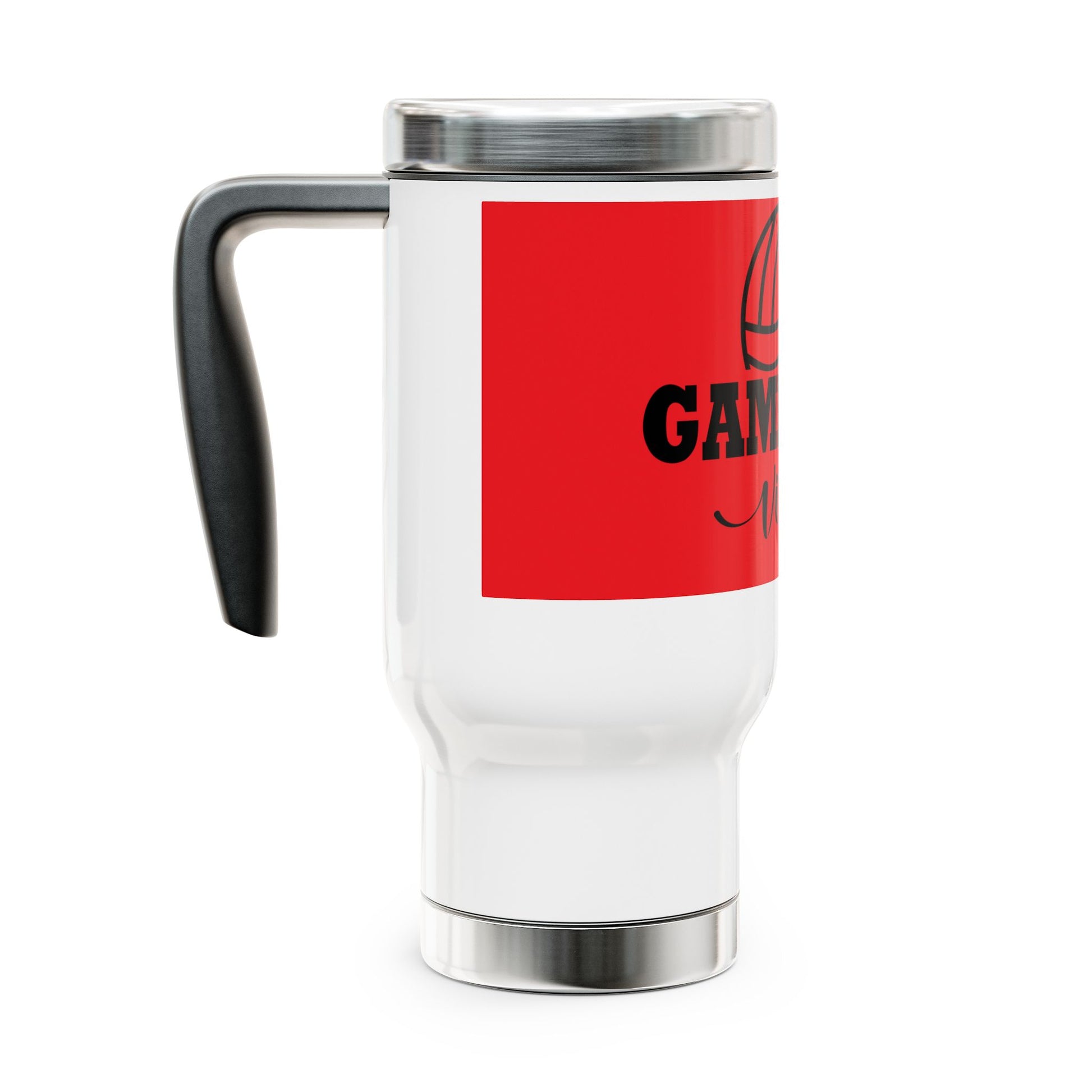 Game Day Vibes Travel Mug, Stainless Steel Cup for Sports Lovers, Perfect for Tailgating, Coffee, Gift for Volleyball Fans, Unique Drinkware