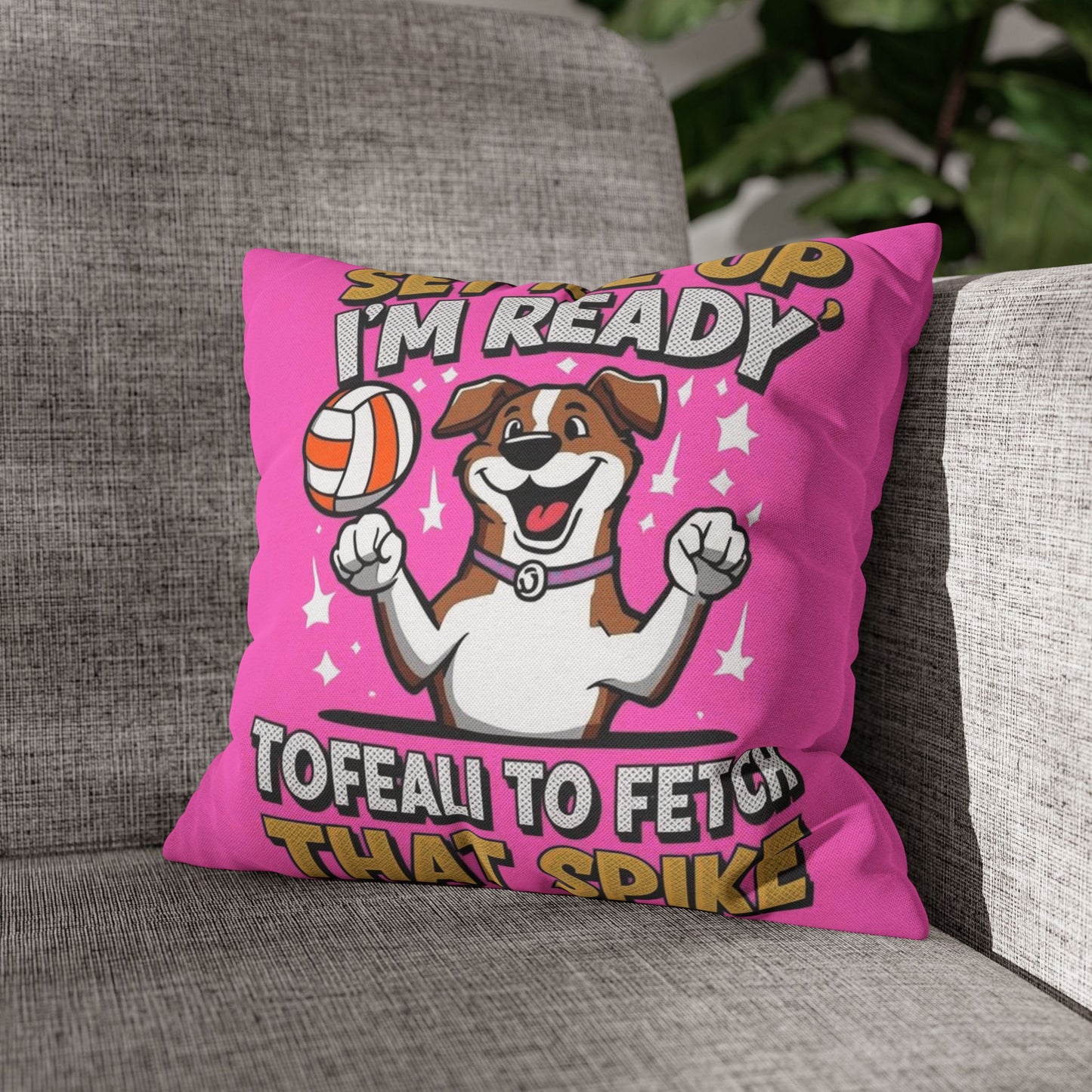 Playful Dog-Themed Pillowcase - Perfect for Pet Lovers, Home Decor, Gift for Volleyball Enthusiasts, Bright and Fun, Ideal for Kids' Rooms