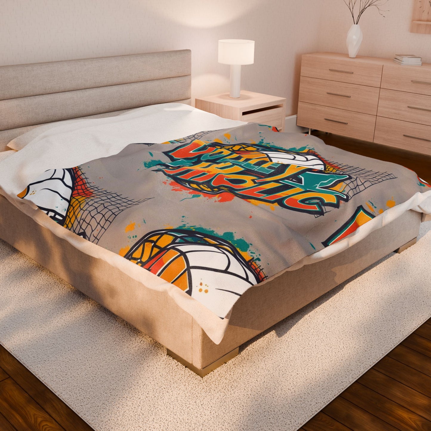 Volleyholic Velveteen Plush Blanket - Cozy Volleyball Decor, Sports Gift, Home Throw, Fan Blanket, Travel Comforter