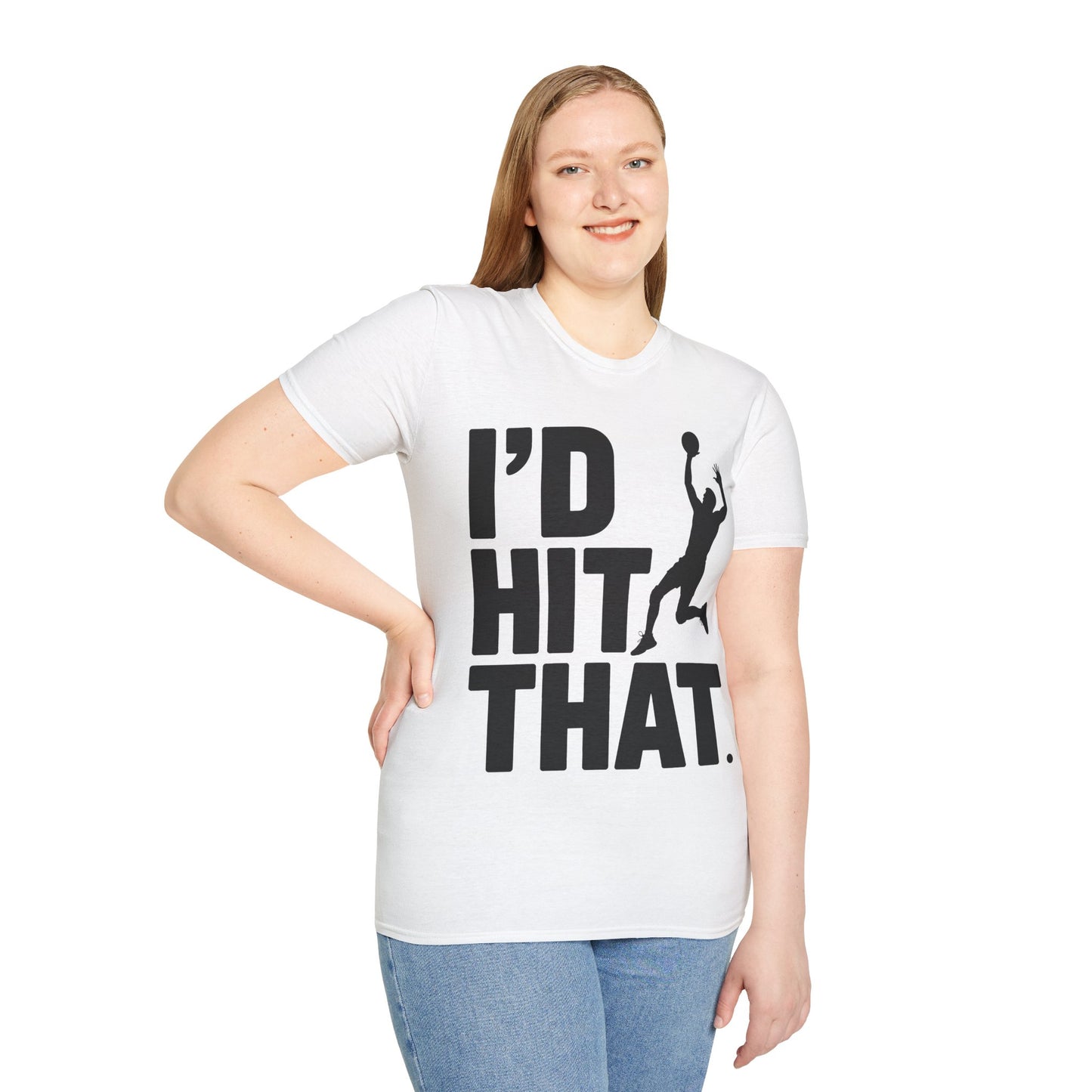 Unisex Basketball T-Shirt, I'd Hit That Graphic Tee, Sports Gift, Casual Wear, Gym Shirt, Basketball Fan Apparel