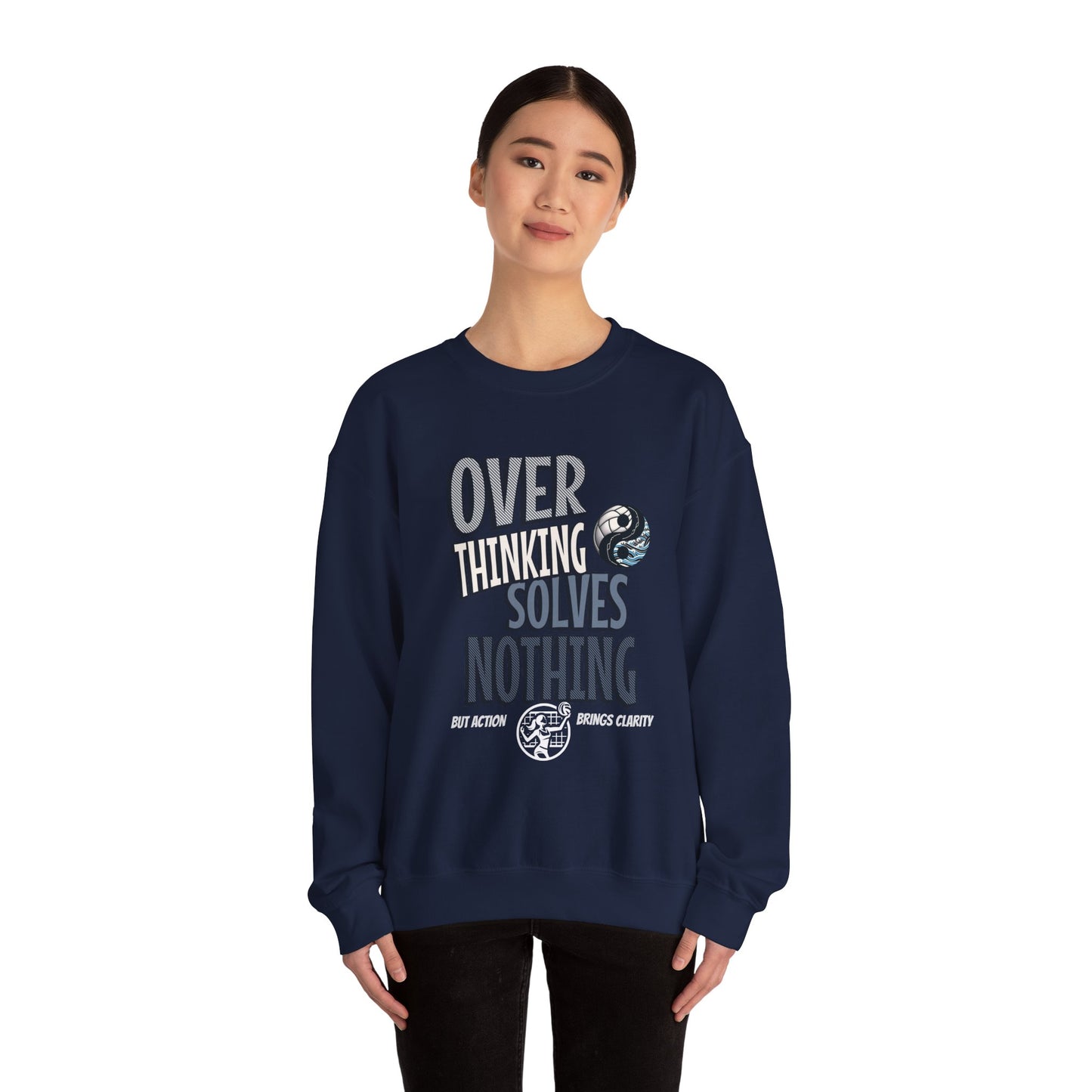 Mindful Action Crewneck Sweatshirt - Overthinking Solves Nothing, Cozy Gift for Mental Health Awareness, Self-Care Apparel, Thoughtful [...]