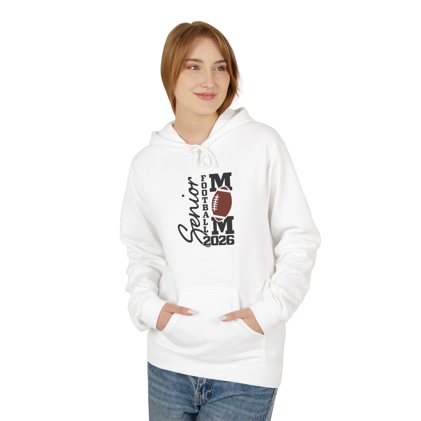 Senior Football Mom Hoodie, Perfect for Game Days, Gifts for Sports Moms, Cozy Fleece for Fall, Team Spirit Apparel, 2026 Senior Celebration