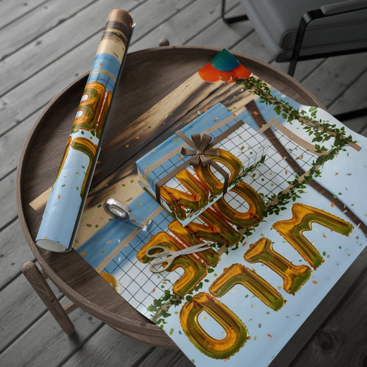 Tropical Paradise Wrapping Paper - Beautiful Beach Scene Gift Wrap for All Occasions
