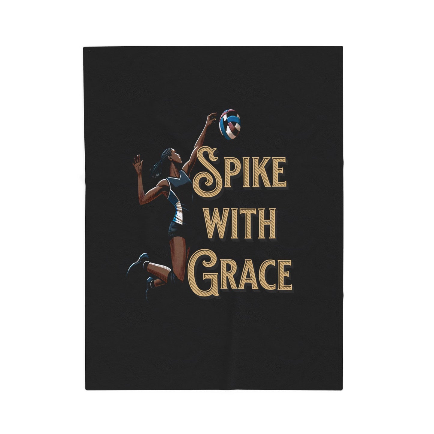 Spike with Grace Volleyball Plush Blanket, Cozy Throw for Sports Lovers, Gift for Athletes, Warm Bedding for Home Decor, Ideal for Game Day