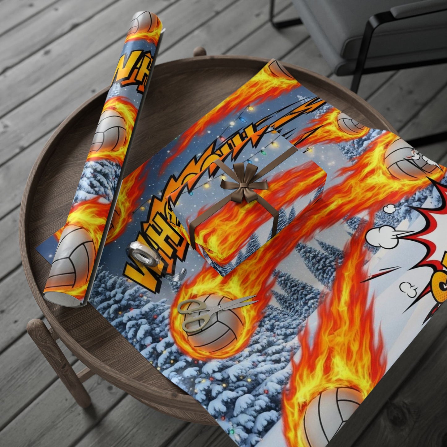 Fireball Volleyball Wrapping Paper