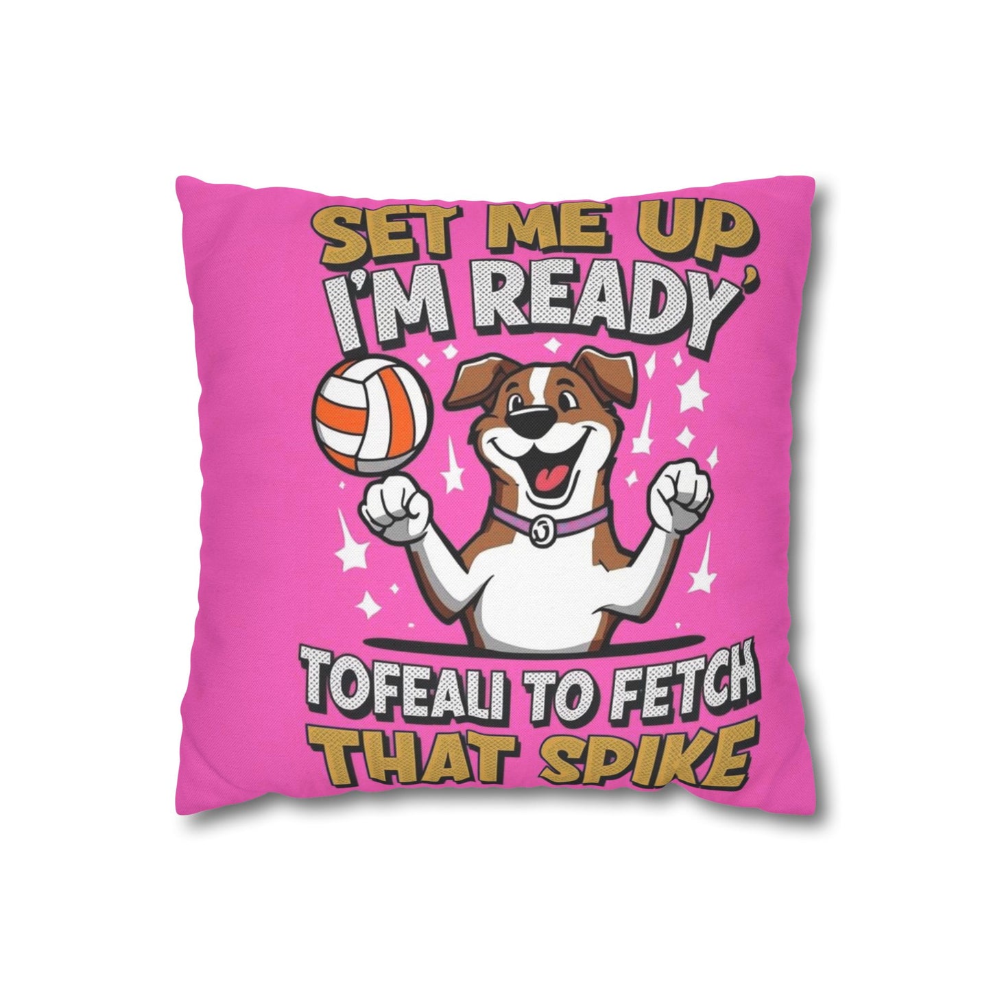 Playful Dog-Themed Pillowcase - Perfect for Pet Lovers, Home Decor, Gift for Volleyball Enthusiasts, Bright and Fun, Ideal for Kids' Rooms