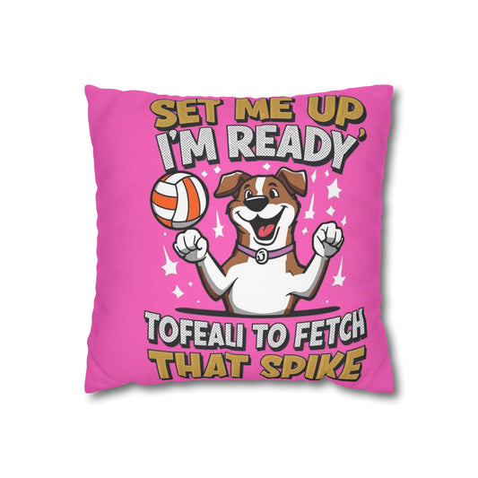 Playful Dog-Themed Pillowcase - Perfect for Pet Lovers, Home Decor, Gift for Volleyball Enthusiasts, Bright and Fun, Ideal for Kids' Rooms