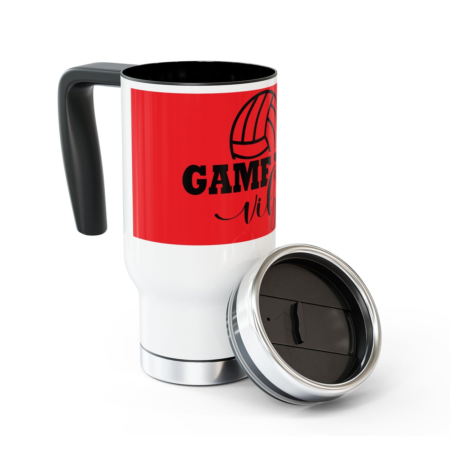 Game Day Vibes Travel Mug, Stainless Steel Cup for Sports Lovers, Perfect for Tailgating, Coffee, Gift for Volleyball Fans, Unique Drinkware