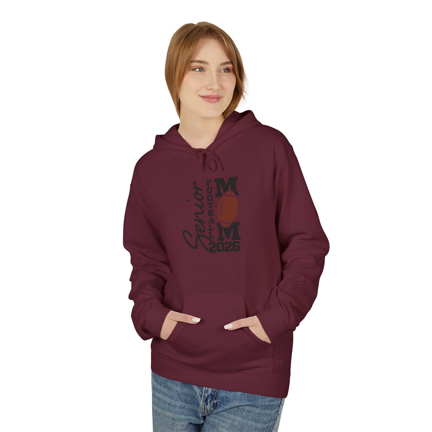 Senior Football Mom Hoodie, Perfect for Game Days, Gifts for Sports Moms, Cozy Fleece for Fall, Team Spirit Apparel, 2026 Senior Celebration