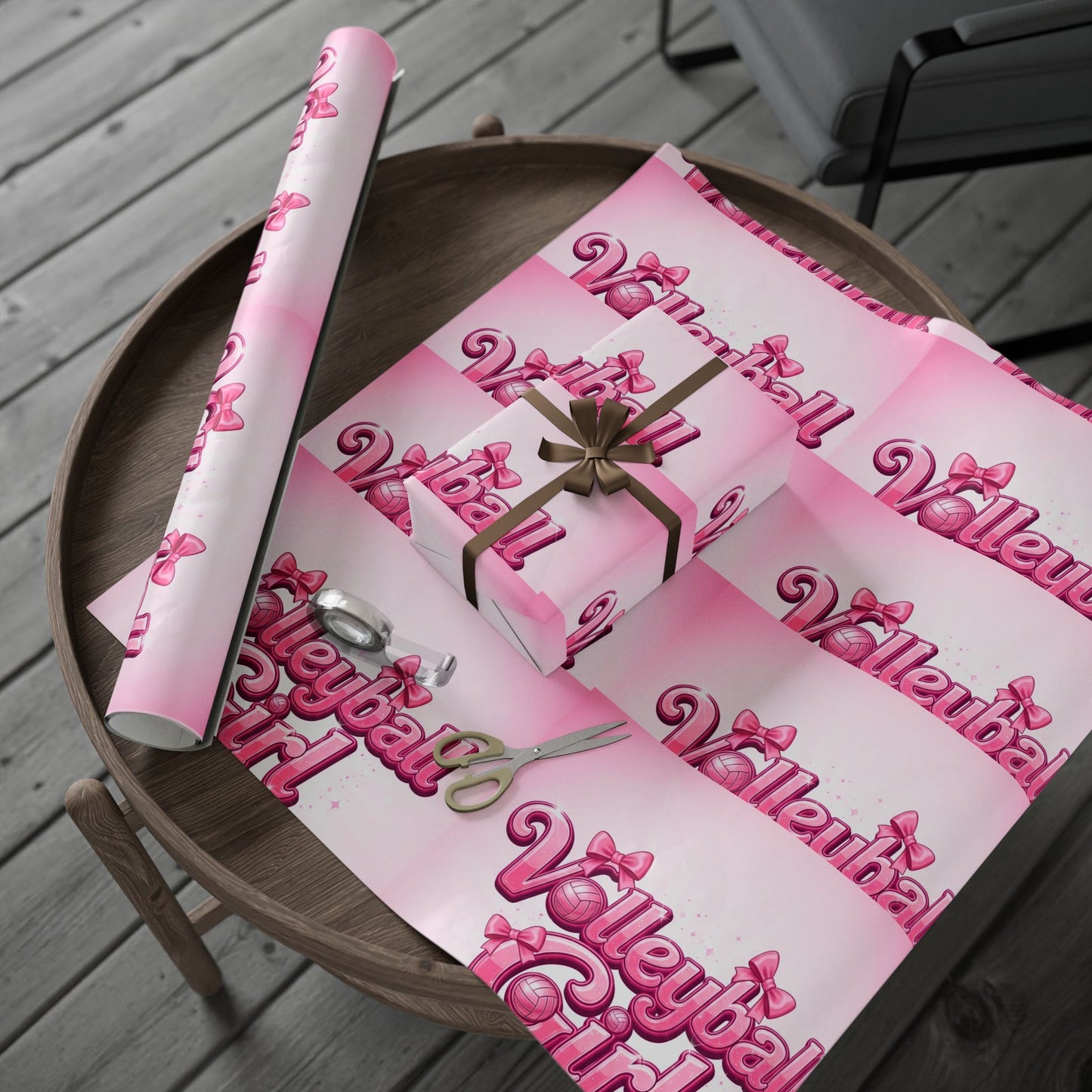 Volleyball Girl Gift Wrap - Fun Pink Wrapping Paper for Sports Lovers