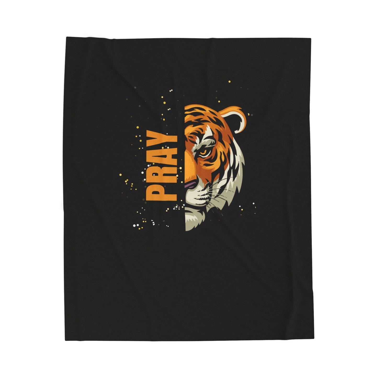Fierce Praying Tiger Stylish Velveteen Plush Blanket for Cozy Moments, Tiger Design, Perfect Gift, Home Decor, Winter Blanket, Prayer Motivational Art