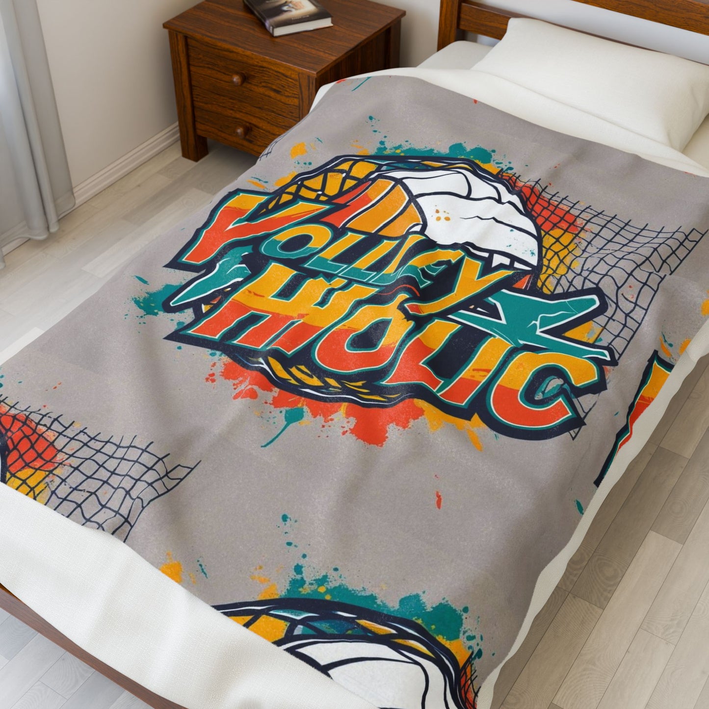 Volleyholic Velveteen Plush Blanket - Cozy Volleyball Decor, Sports Gift, Home Throw, Fan Blanket, Travel Comforter