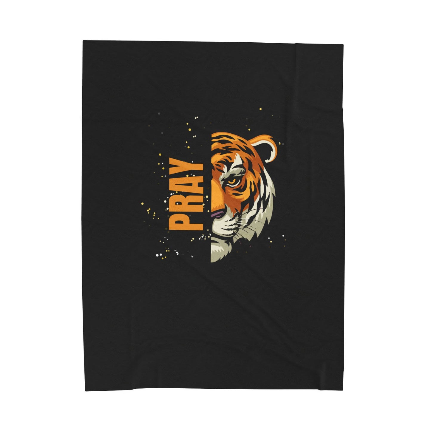 Fierce Praying Tiger Stylish Velveteen Plush Blanket for Cozy Moments, Tiger Design, Perfect Gift, Home Decor, Winter Blanket, Prayer Motivational Art