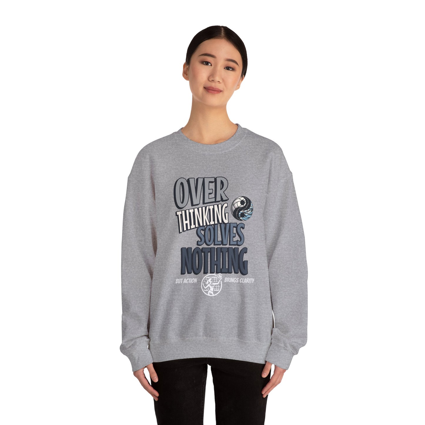 Mindful Action Crewneck Sweatshirt - Overthinking Solves Nothing, Cozy Gift for Mental Health Awareness, Self-Care Apparel, Thoughtful [...]