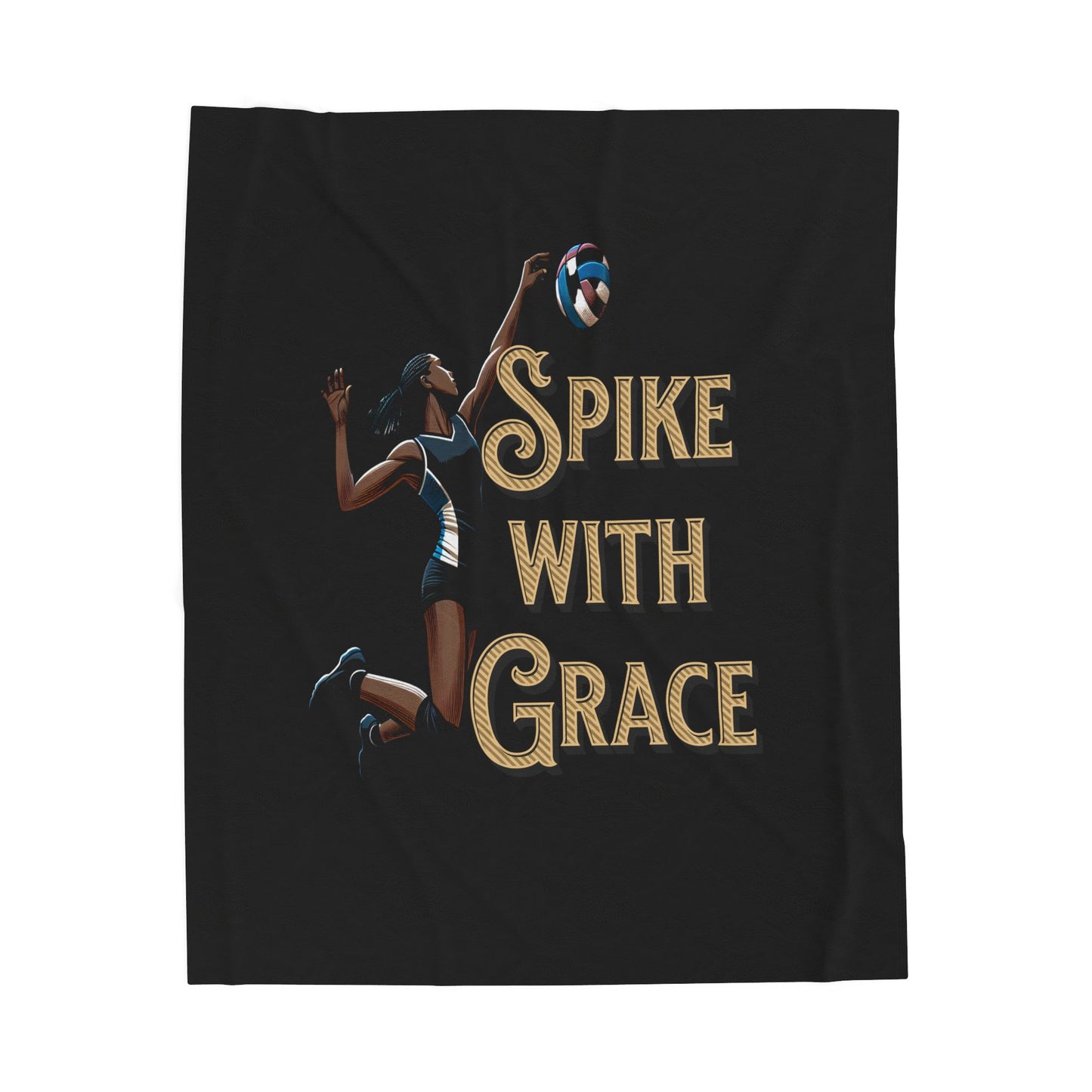 Spike with Grace Volleyball Plush Blanket, Cozy Throw for Sports Lovers, Gift for Athletes, Warm Bedding for Home Decor, Ideal for Game Day