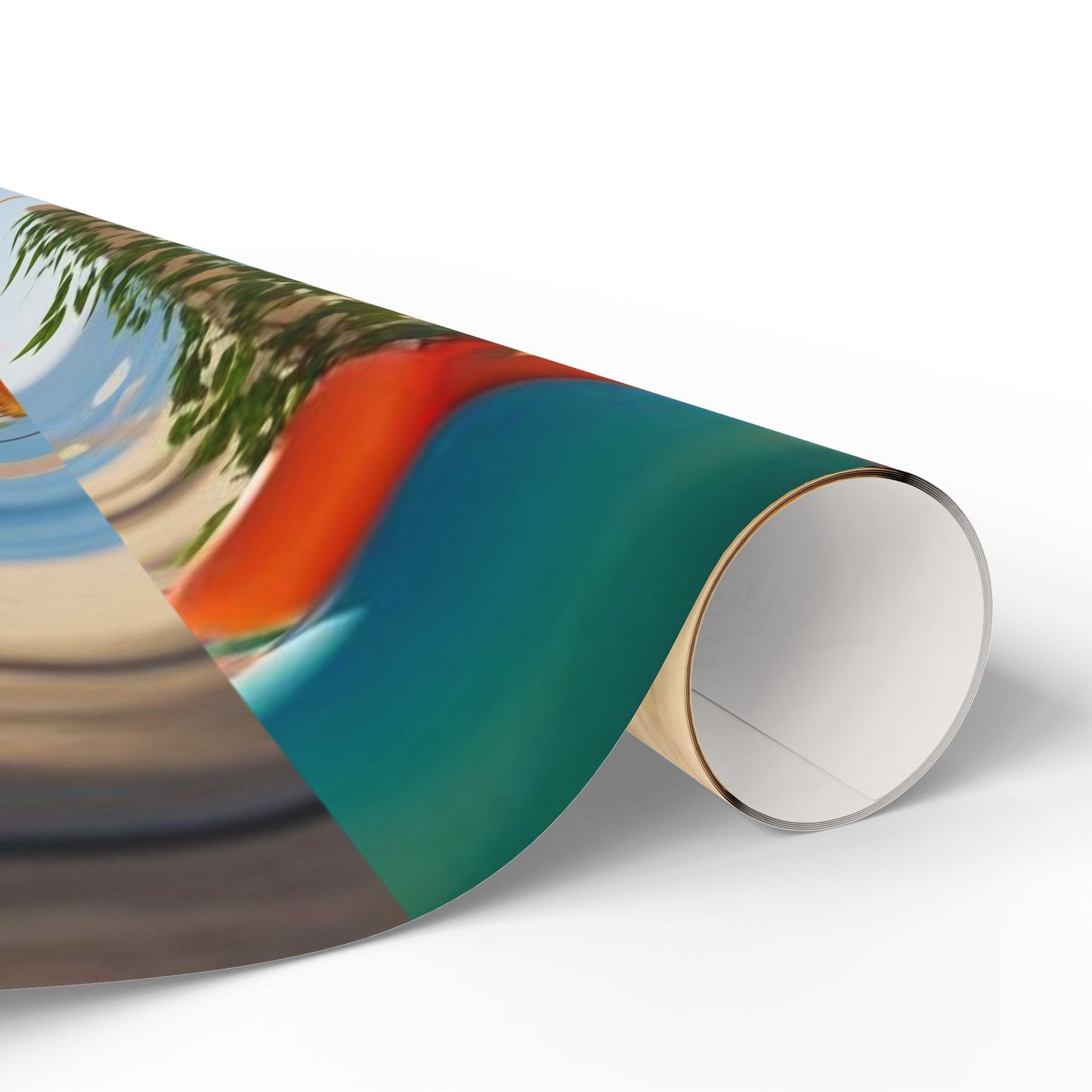 Tropical Paradise Wrapping Paper - Beautiful Beach Scene Gift Wrap for All Occasions