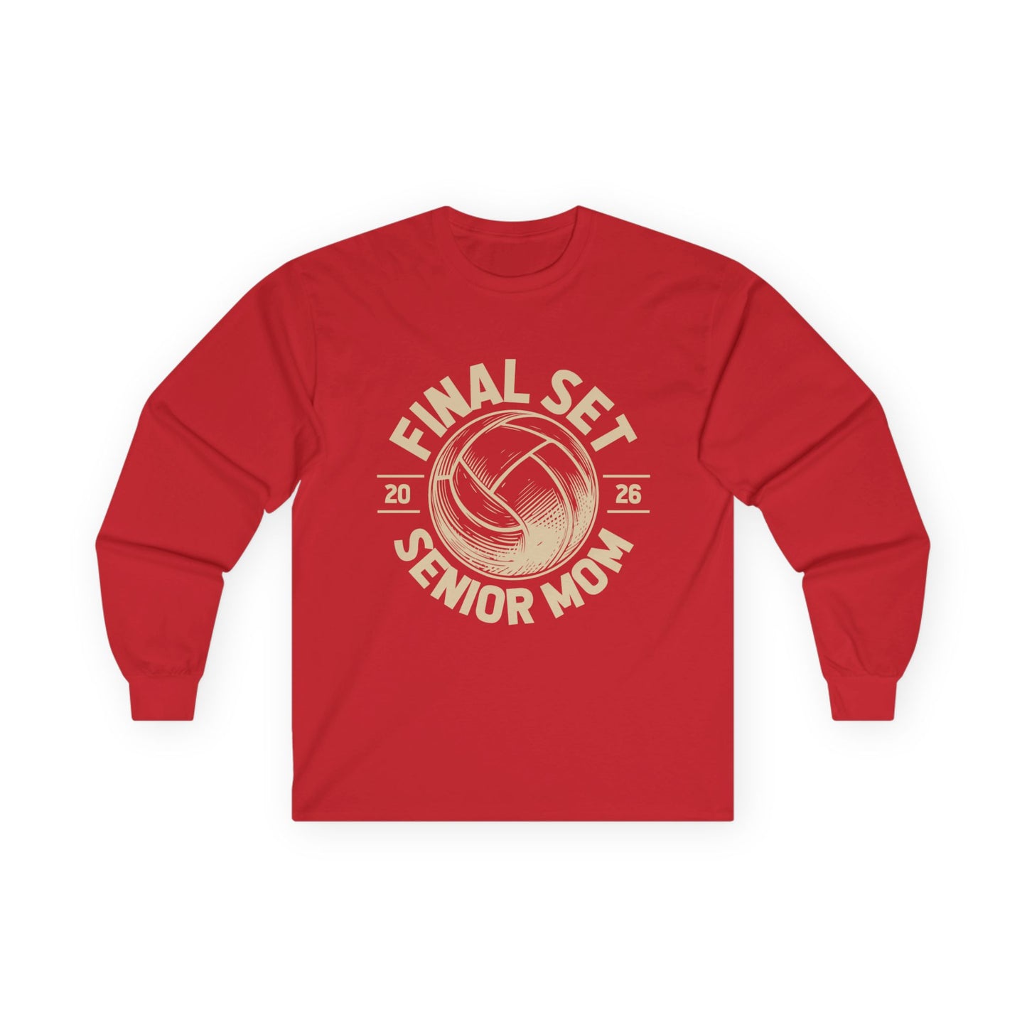 Senior Mom Volleyball Tee - Final Set 2026, Volleyball Gift, Sports Parenting, Senior Night Attire, Unisex Long Sleeve Shirt