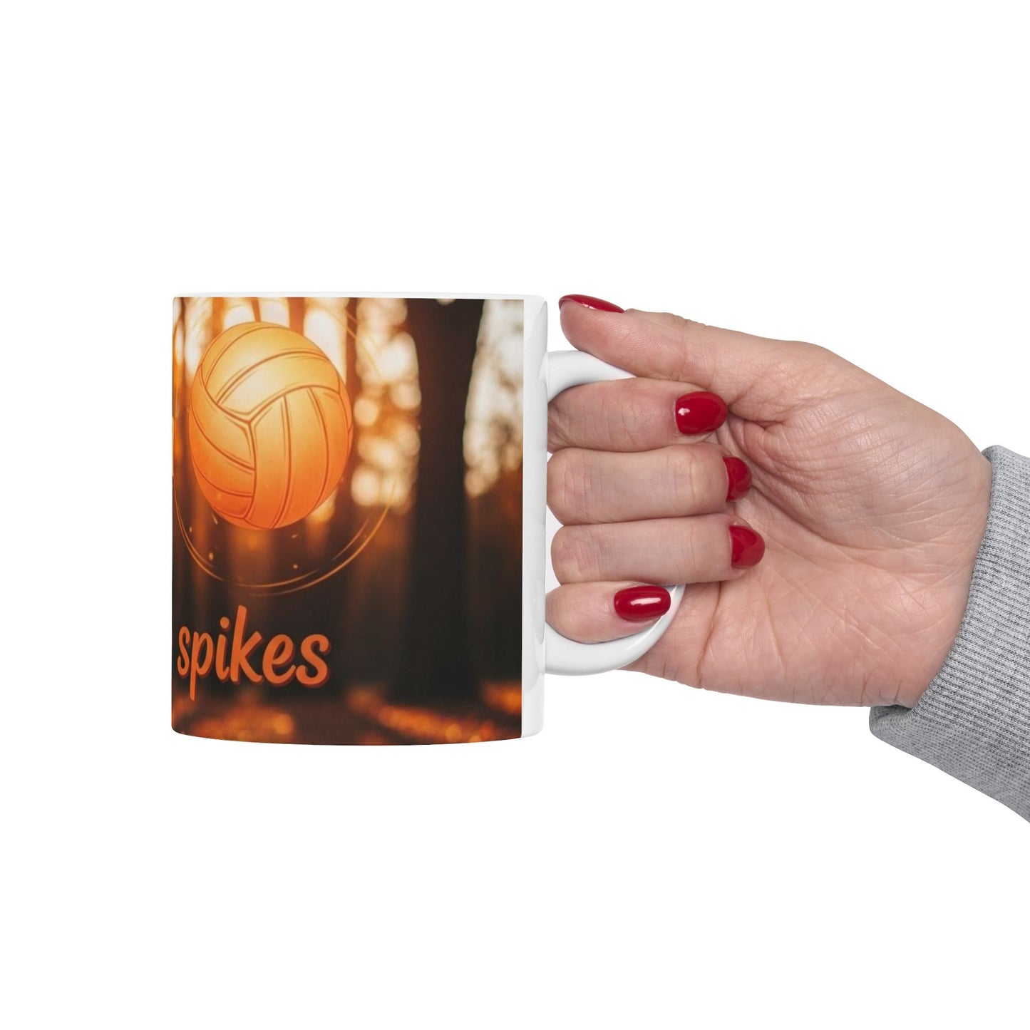 Pumpkin Spice Volleyball Mug, Cozy Fall Coffee Cup, Sports Fan Gift, Autumn Decor, Seasonal Beverage Mug