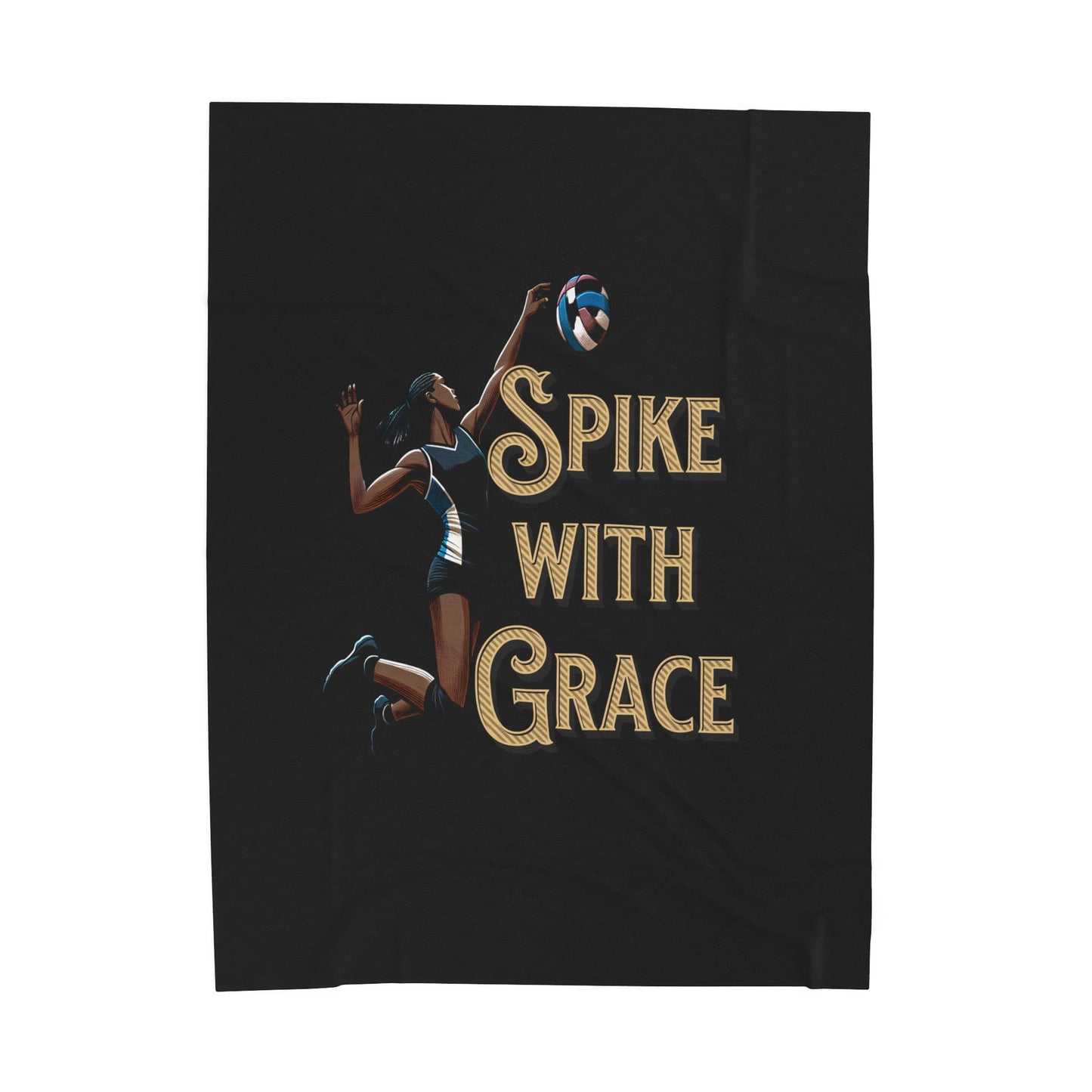 Spike with Grace Volleyball Plush Blanket, Cozy Throw for Sports Lovers, Gift for Athletes, Warm Bedding for Home Decor, Ideal for Game Day
