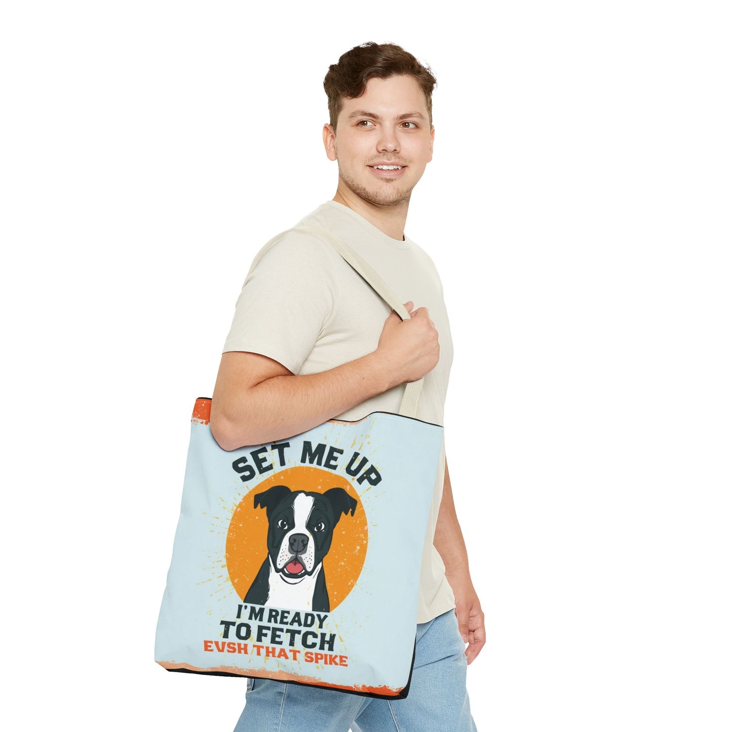 Dog Lover Tote Bag, Fun Pet Accessory, Fetch Bag, Gift for Dog Owners, AOP Design, Everyday Use