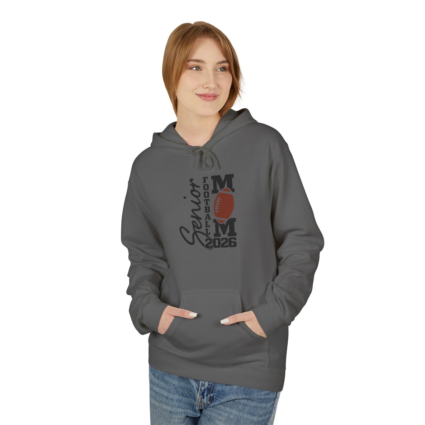 Senior Football Mom Hoodie, Perfect for Game Days, Gifts for Sports Moms, Cozy Fleece for Fall, Team Spirit Apparel, 2026 Senior Celebration