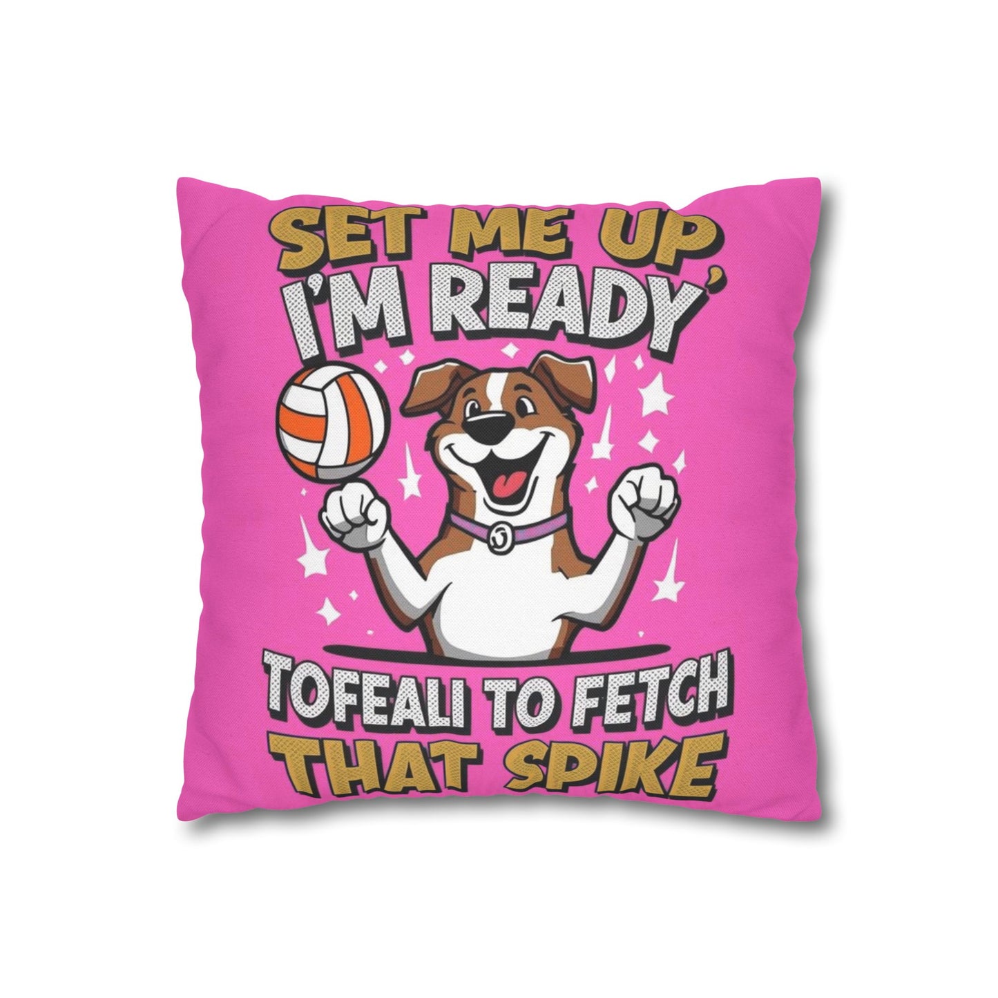 Playful Dog-Themed Pillowcase - Perfect for Pet Lovers, Home Decor, Gift for Volleyball Enthusiasts, Bright and Fun, Ideal for Kids' Rooms