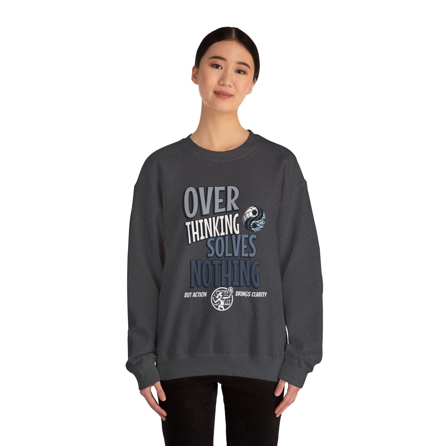 Mindful Action Crewneck Sweatshirt - Overthinking Solves Nothing, Cozy Gift for Mental Health Awareness, Self-Care Apparel, Thoughtful [...]