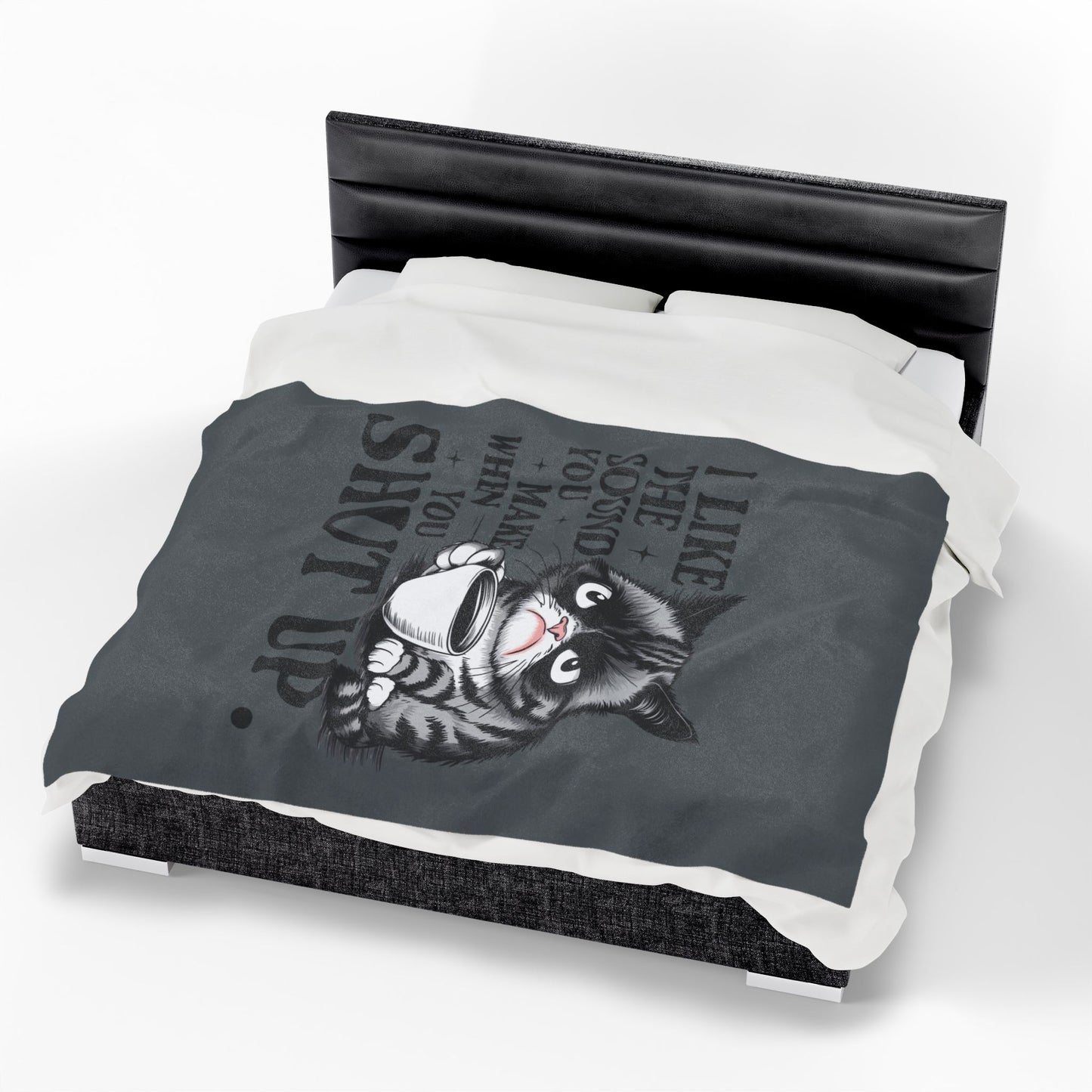 Funny Cat Velveteen Plush Blanket, Cozy Cat Lover Gift, Unique Home Decor, Pet Themed Blanket, Ideal for Relaxing, Gift for Cat Owners