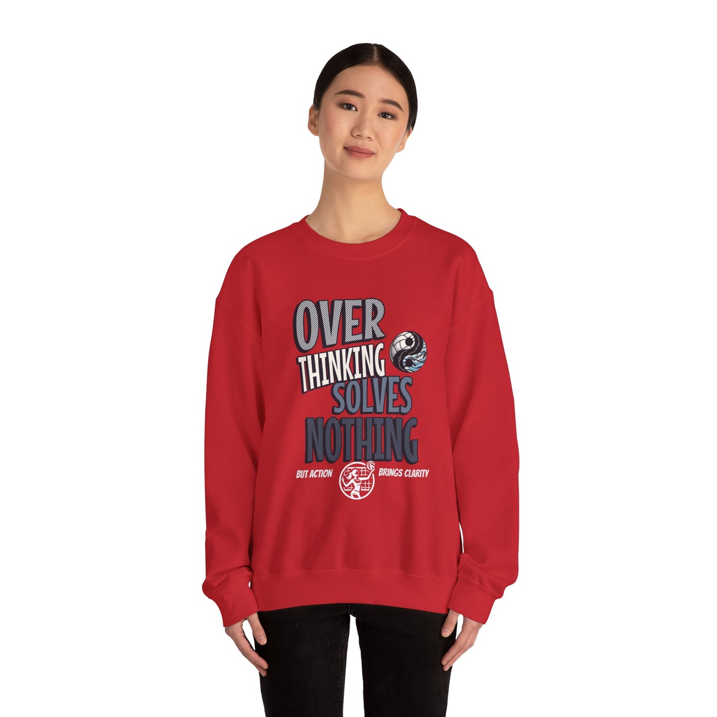 Mindful Action Crewneck Sweatshirt - Overthinking Solves Nothing, Cozy Gift for Mental Health Awareness, Self-Care Apparel, Thoughtful [...]