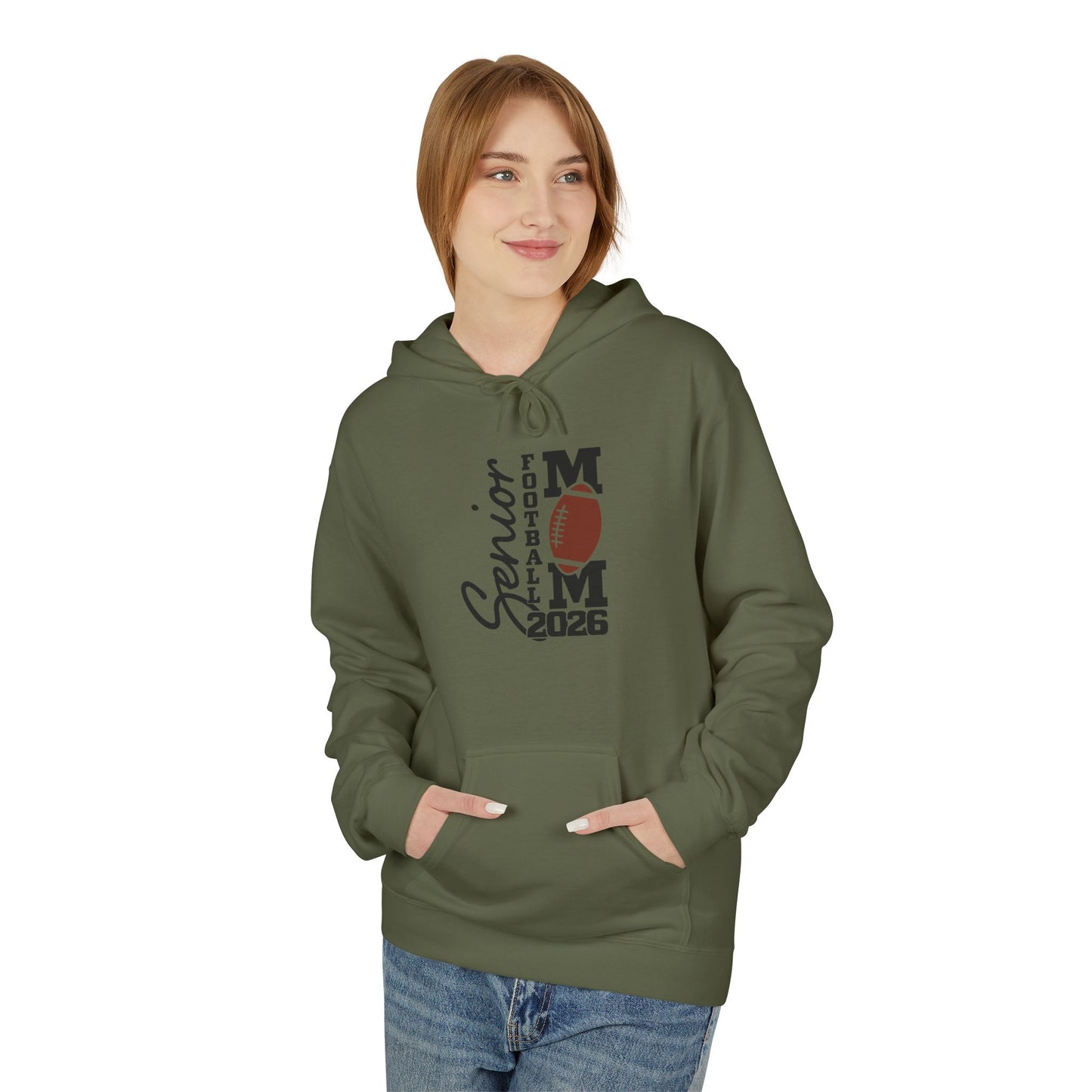 Senior Football Mom Hoodie, Perfect for Game Days, Gifts for Sports Moms, Cozy Fleece for Fall, Team Spirit Apparel, 2026 Senior Celebration