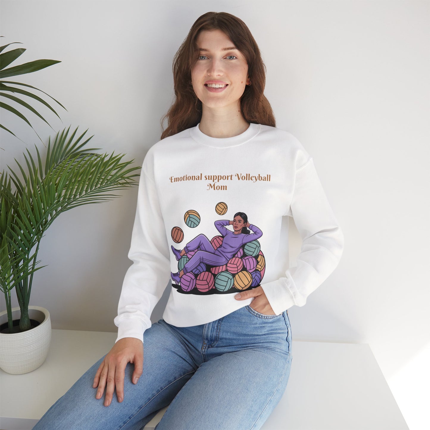 Emotional Support Volleyball Mom Sweatshirt, Cozy Crewneck, Sports Gift for Volleyball Moms, Funny Sweatshirt, Athletic Apparel, [...]