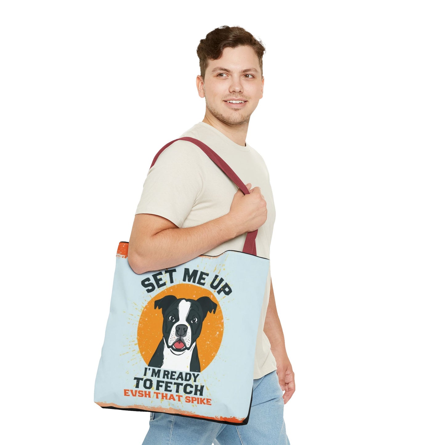Dog Lover Tote Bag, Fun Pet Accessory, Fetch Bag, Gift for Dog Owners, AOP Design, Everyday Use