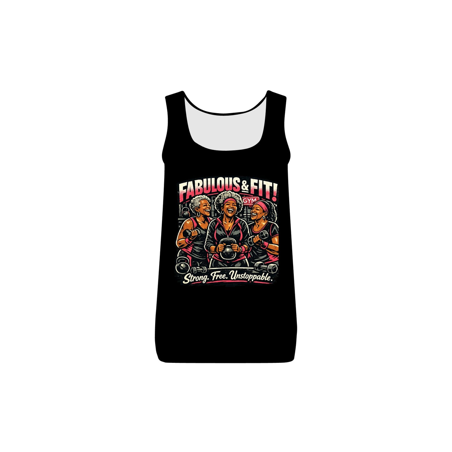 Tank Top — "Fabulous & Fit" Vintage Fitness Graphic for Women
