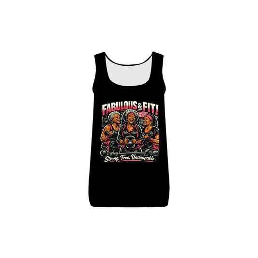 Tank Top — "Fabulous & Fit" Vintage Fitness Graphic for Women