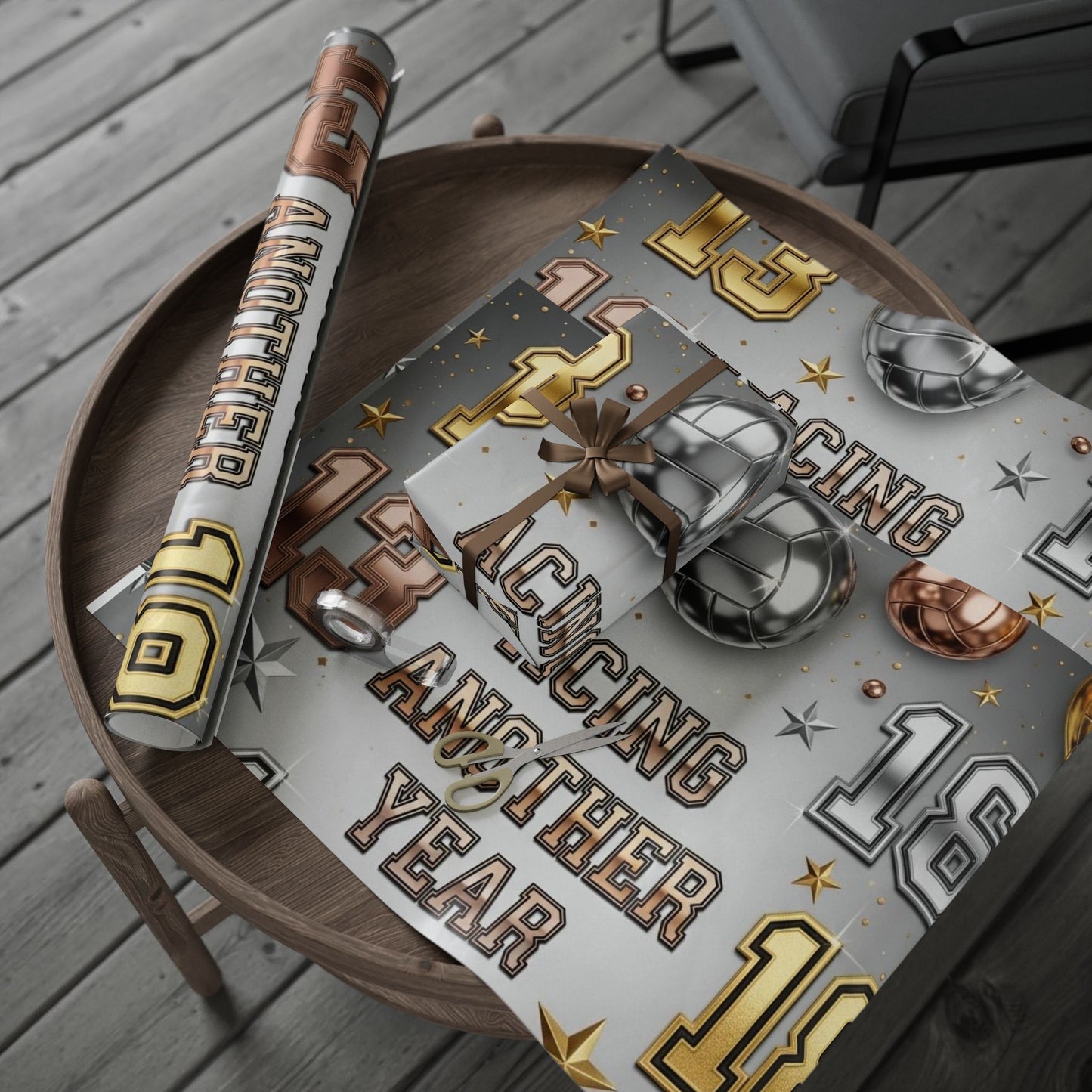 Elegant Metallic Wrapping Paper for Celebrations and Gifts