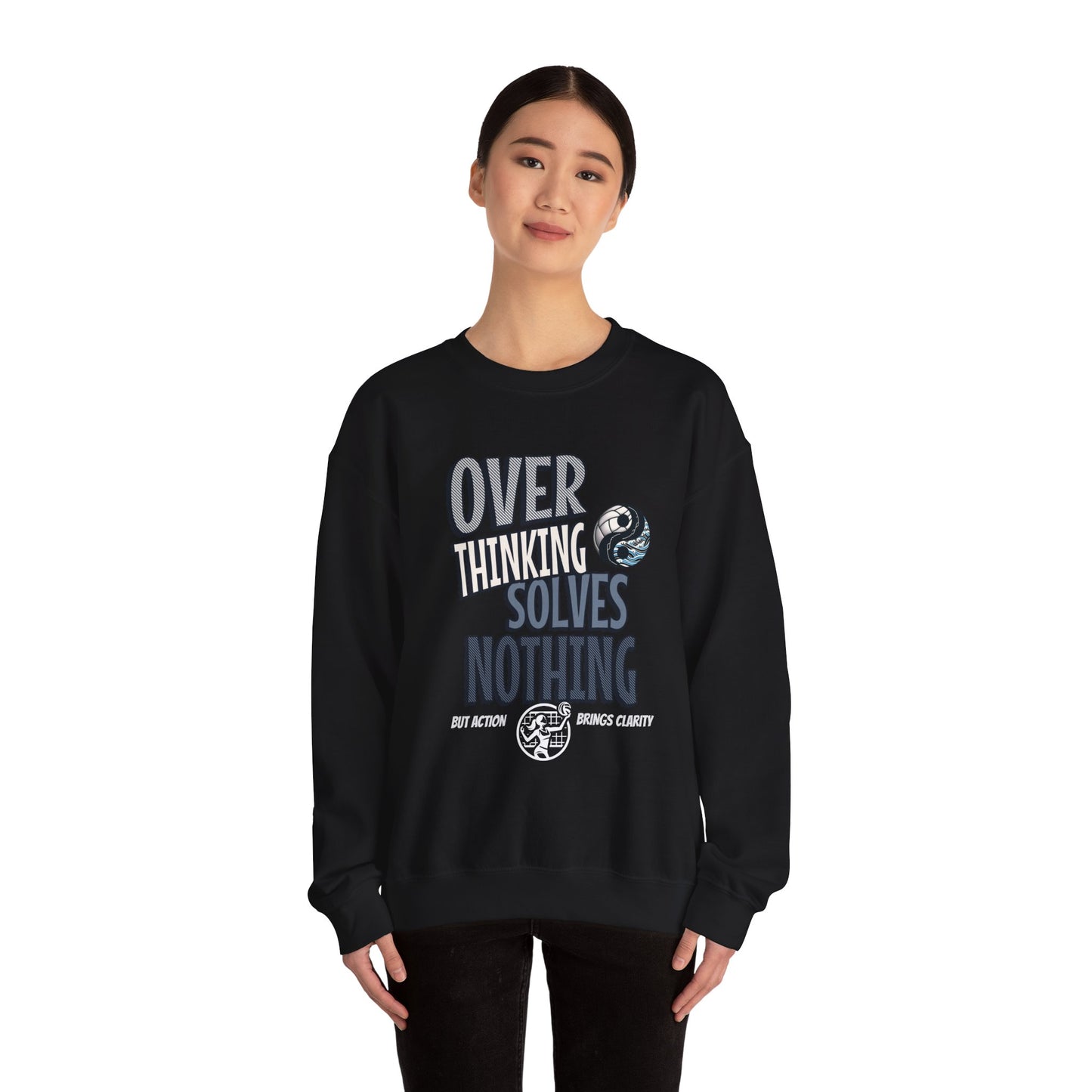 Mindful Action Crewneck Sweatshirt - Overthinking Solves Nothing, Cozy Gift for Mental Health Awareness, Self-Care Apparel, Thoughtful [...]
