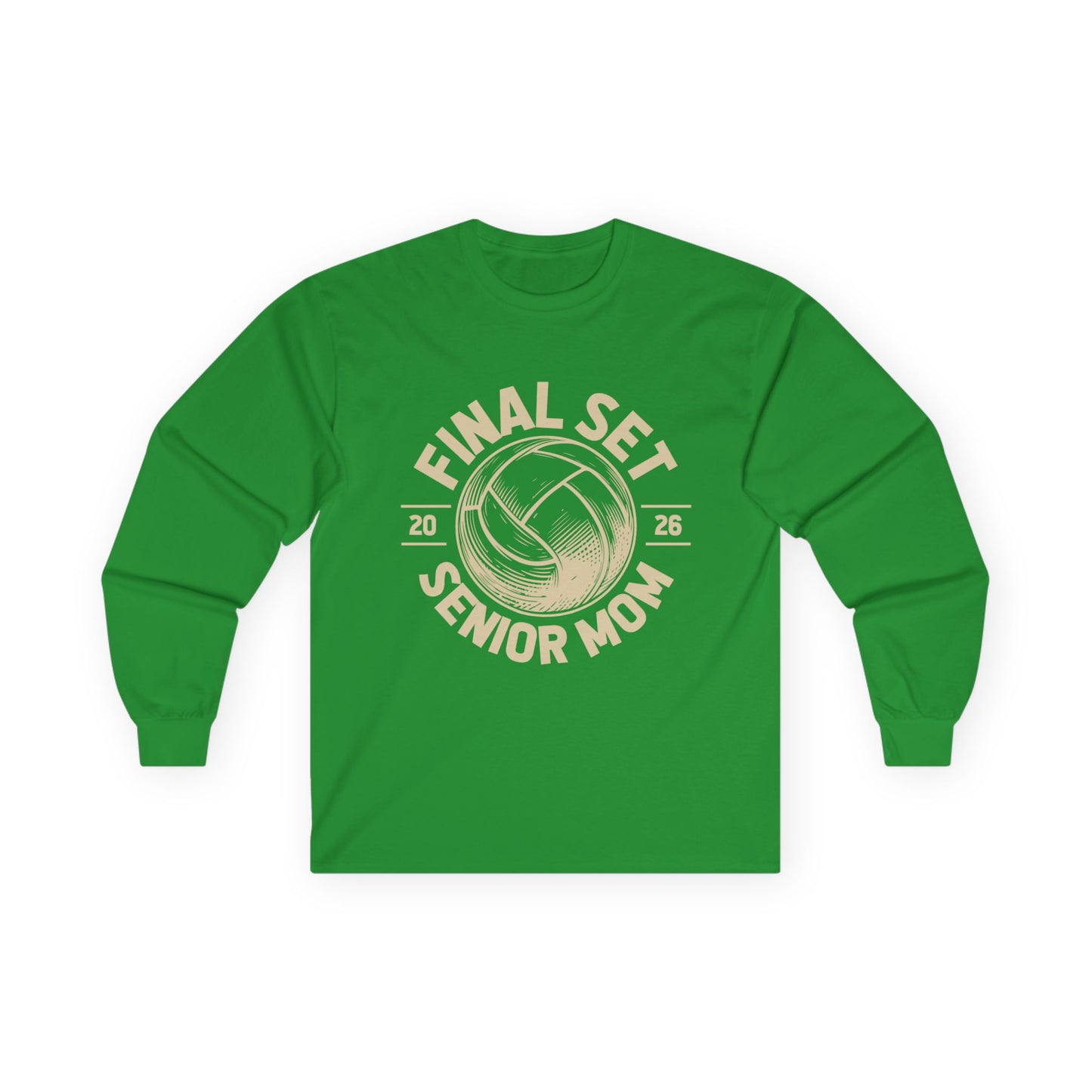 Senior Mom Volleyball Tee - Final Set 2026, Volleyball Gift, Sports Parenting, Senior Night Attire, Unisex Long Sleeve Shirt